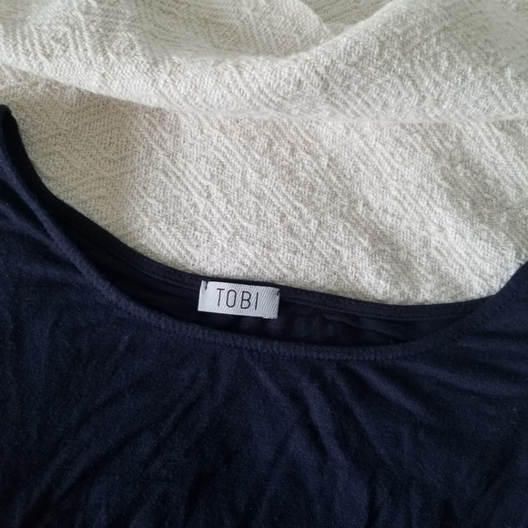 Tobi Asymmetric Navy Dress - Picture 3 of 6